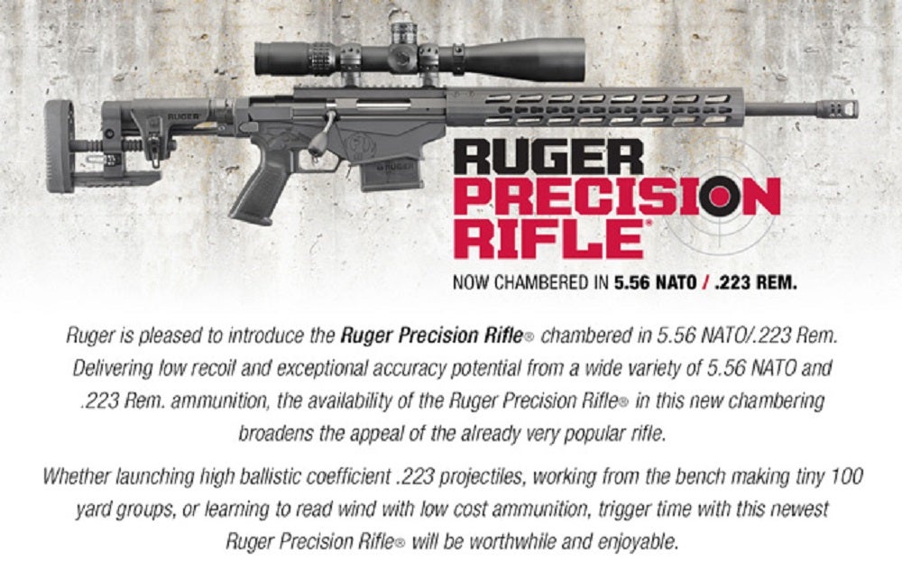 Ruger Offers 5.56/.223 in Precision Rifle