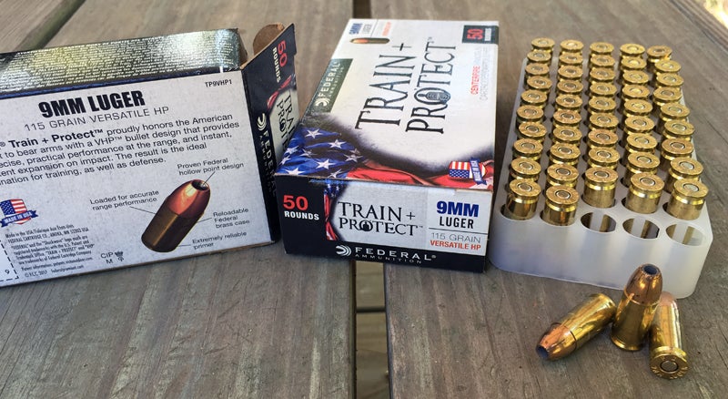 Federal Train & Protect 115-grain "versatile HP" JHP