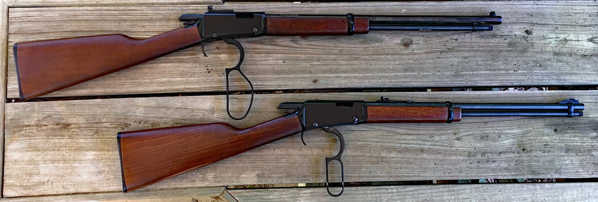 Henry Small Game Rifle (top) with a standard Henry 22 that's a few years older. (Photo © Russ Chastain)