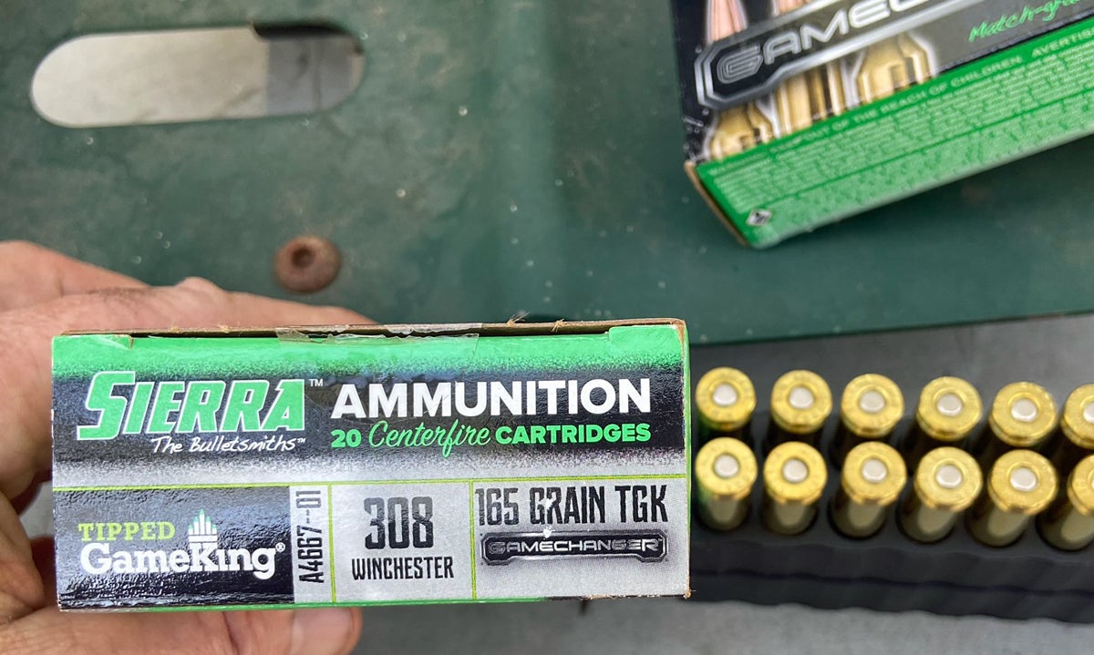 Sierra GameChanger ammo, load A4667--01 308 Win 165-grain TGK (Photo © Russ Chastain)