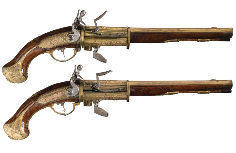 POTD:  Pair of Revolving Flintlocks by Johann Adam Knod