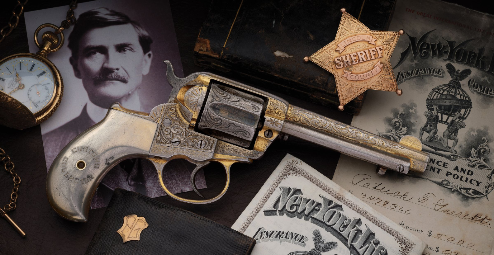 POTD: Pat Garret’s Presentation Engraved Colt 1877 Thunderer