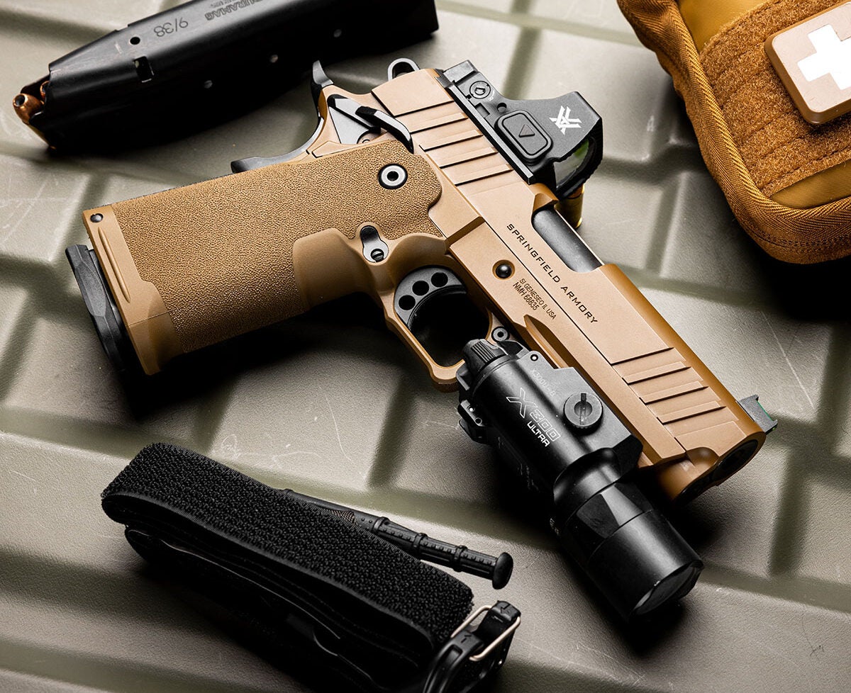 Springfield pours Coyote Brown Cerakote over the 1911 DS Prodigy 9mm