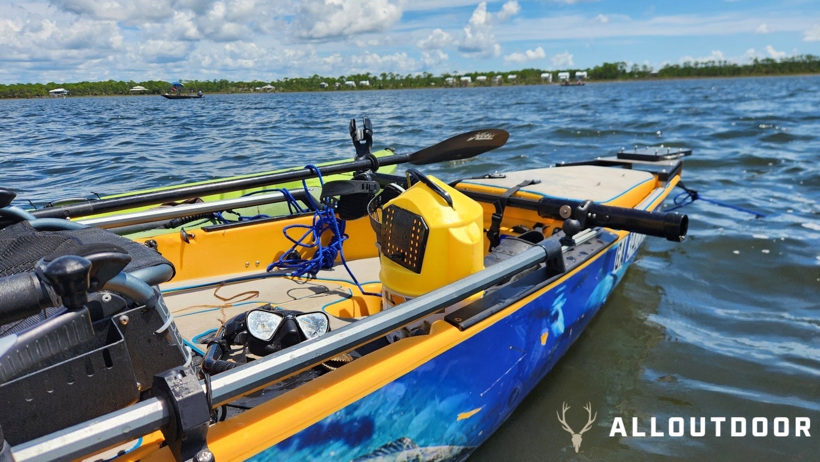 Kayak Scalloping Florida Bay Scallops in Port St. Joe in the Gulf of Mexico