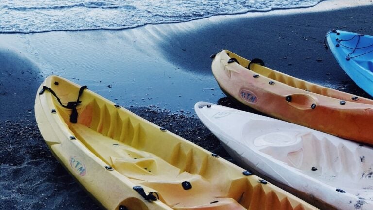 Kayaks on the shore