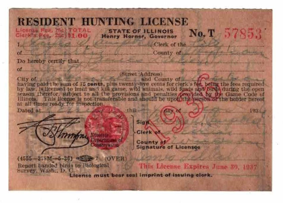 Overharvesting Endangered Species?! An Old Hunting License Explains