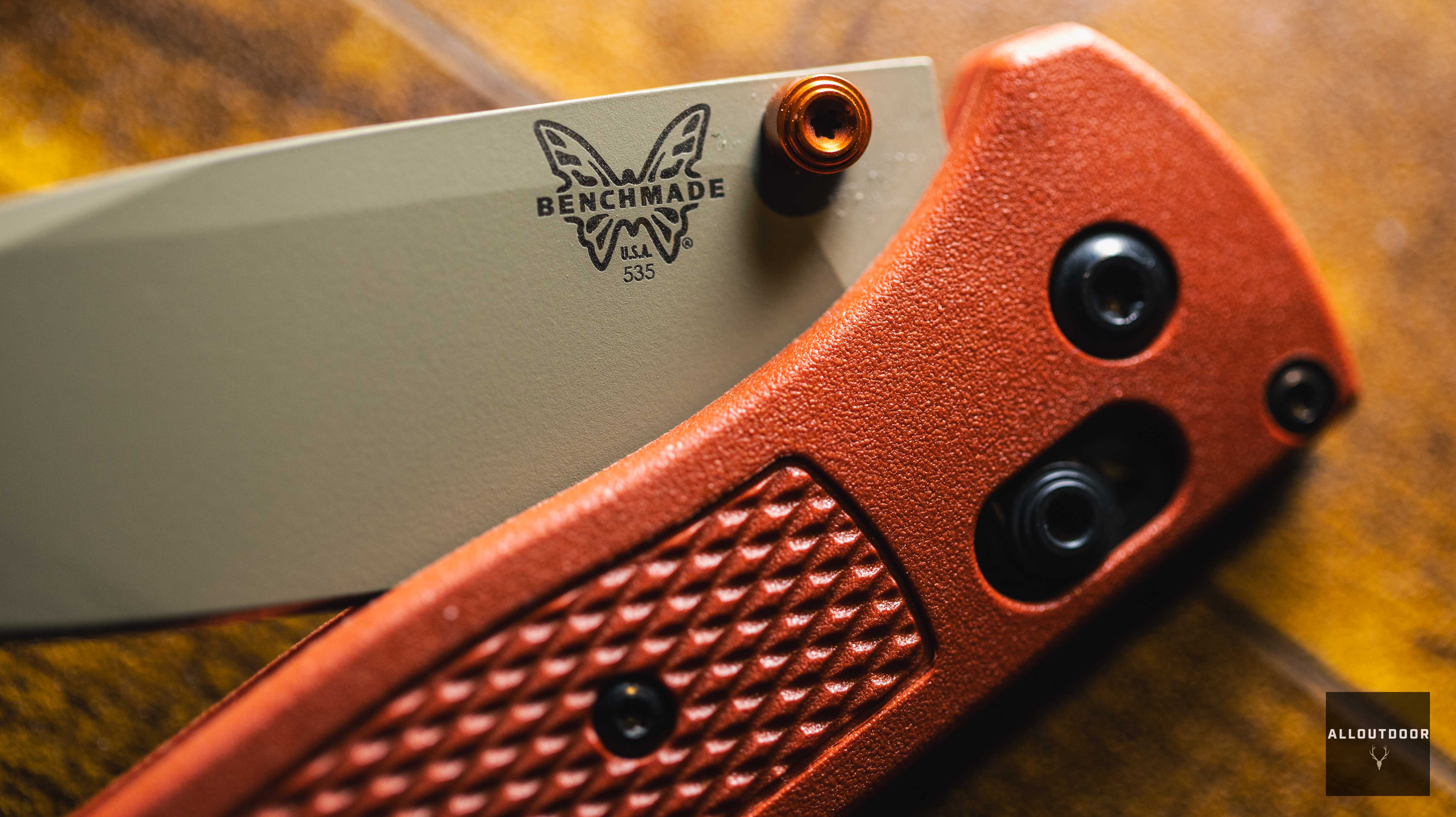 AllOutdoor Review - Benchmade Bugout with Rust Orange Grivory Grips