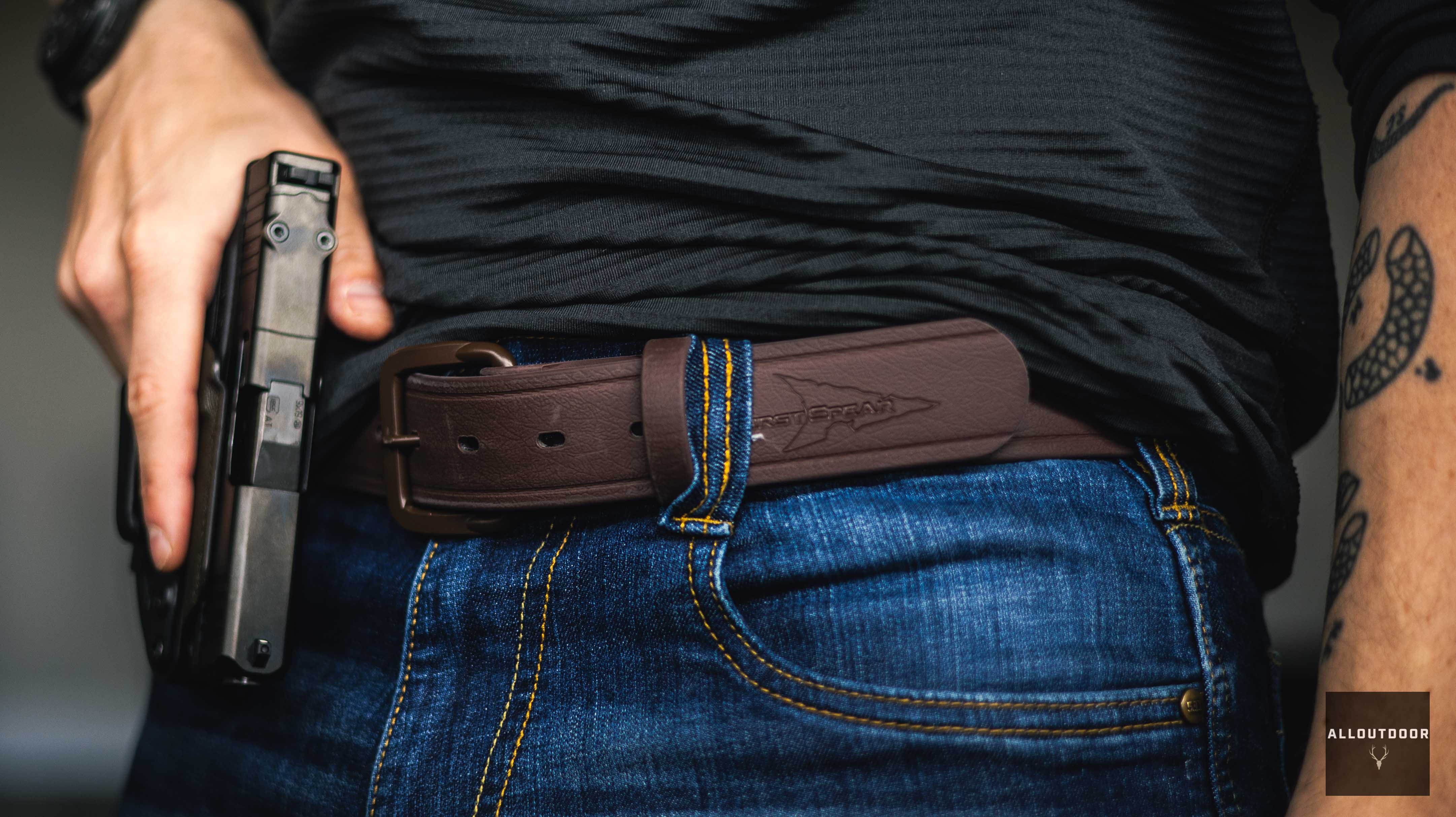 AllOutdoor Review: First Spear Line One Belt (BioThane) - Rich Mahogany