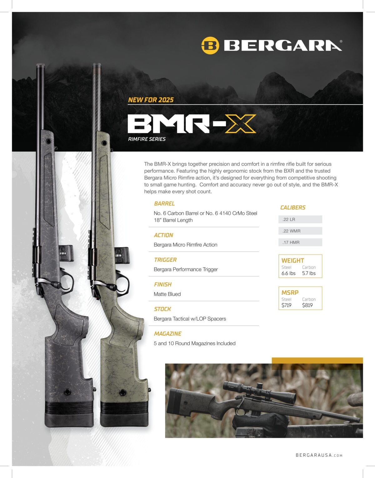 NEW Bergara BMR-X Rimfire Series - The X Factor to Rimfire Rifles